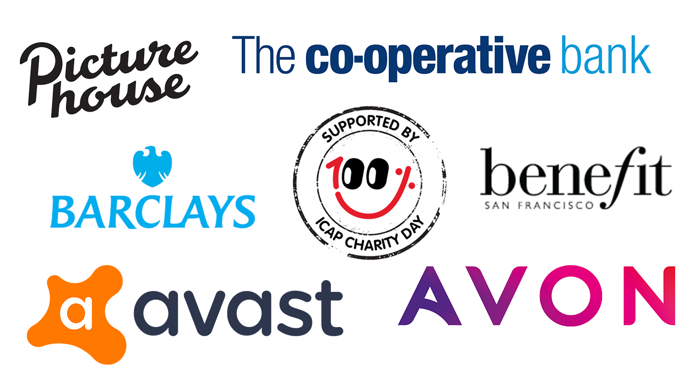 A collection of business logos; Picture House, The Co-operative Bank, Barclays. ICAP charity day, Benefit make-up, Avast and Avon.